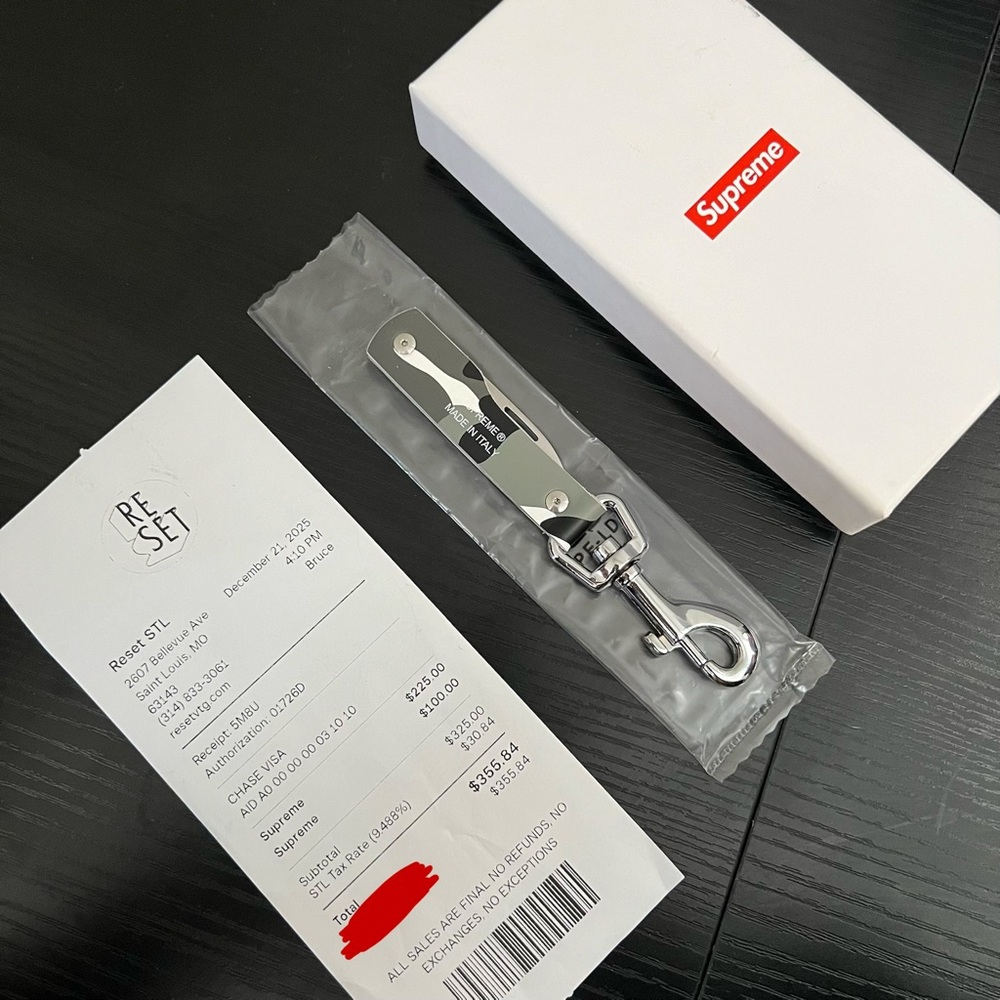 Supreme Leather Clip Knife (FW25) in my Snow Camo - Picture 3 of 3